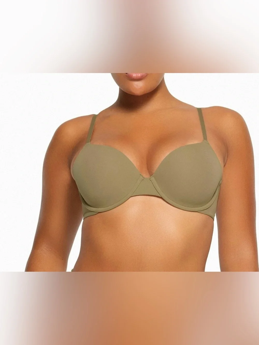 Nwt SKIMS Fits Everybody push up Demi bra  Khaki Green